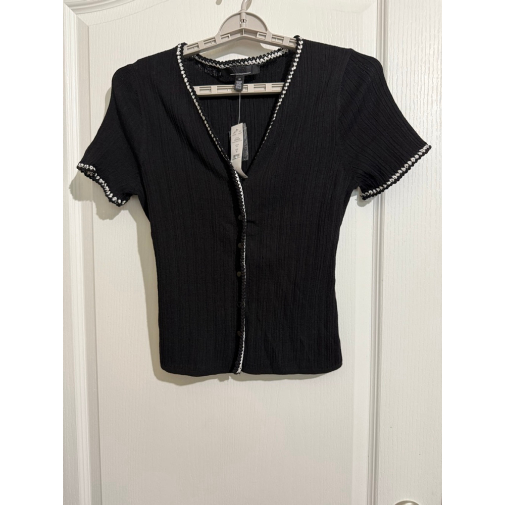 Women's White House Black Market Black & White Cardigan M